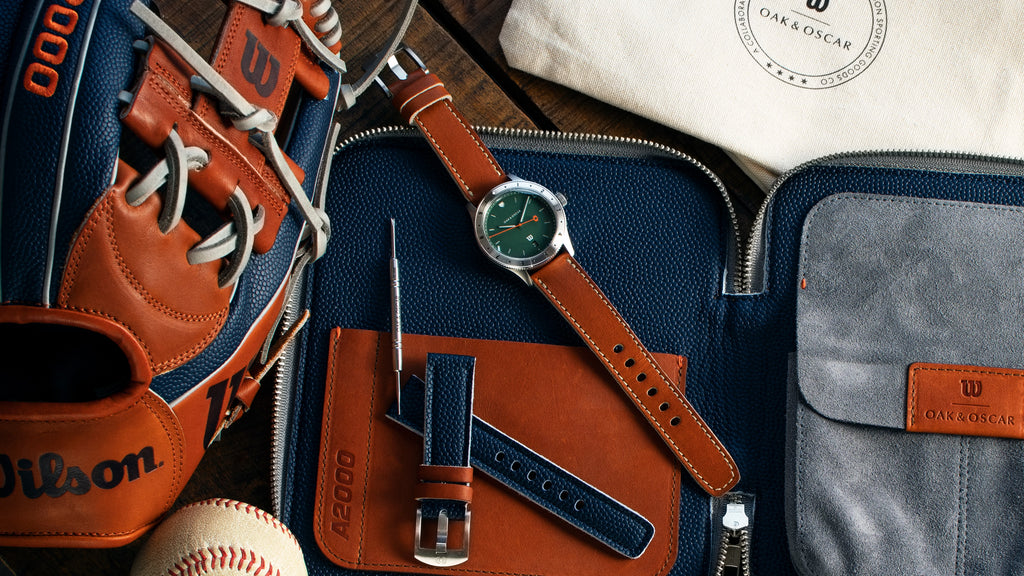 Oak & Oscar Wilson Sporting Goods The Ashland with custom watch wallet and glove