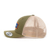 Oak & Oscar Logo Patch Hat - Moss with navy patch side view