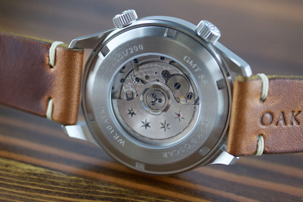 back of the Oak & Oscar Sandford automatic watch