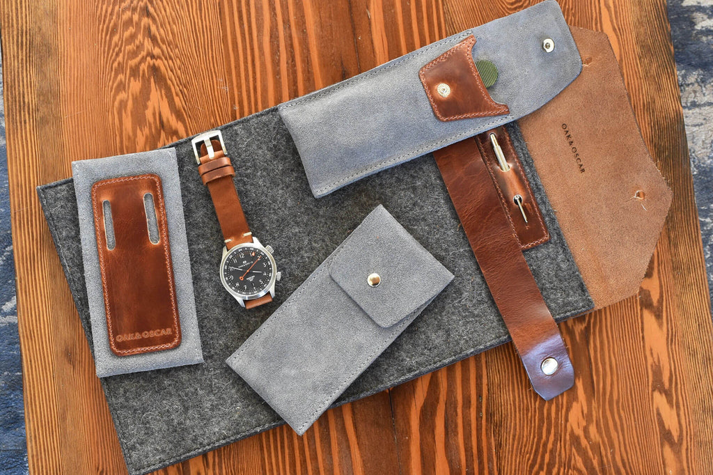 designer watch wallet made of fine leather by Oak & Oscar