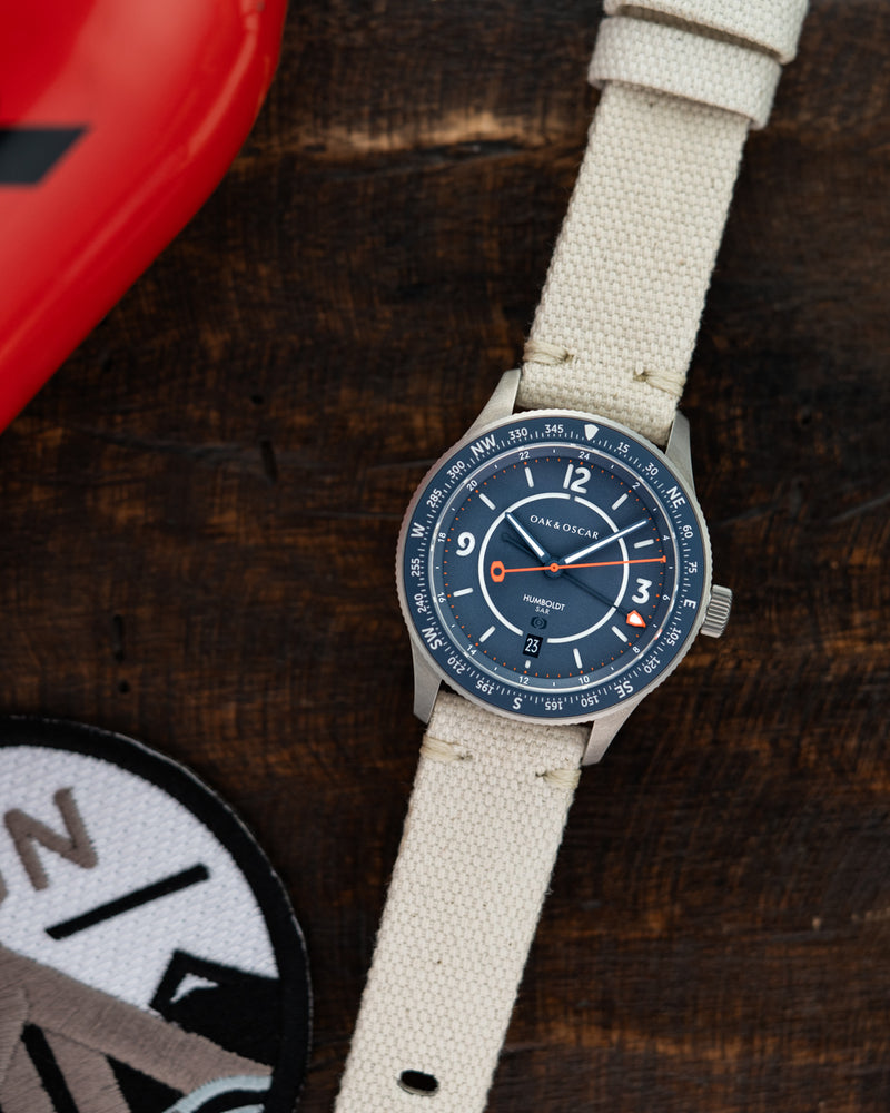 Humboldt GMT SAR BWCA on khaki canvas strap