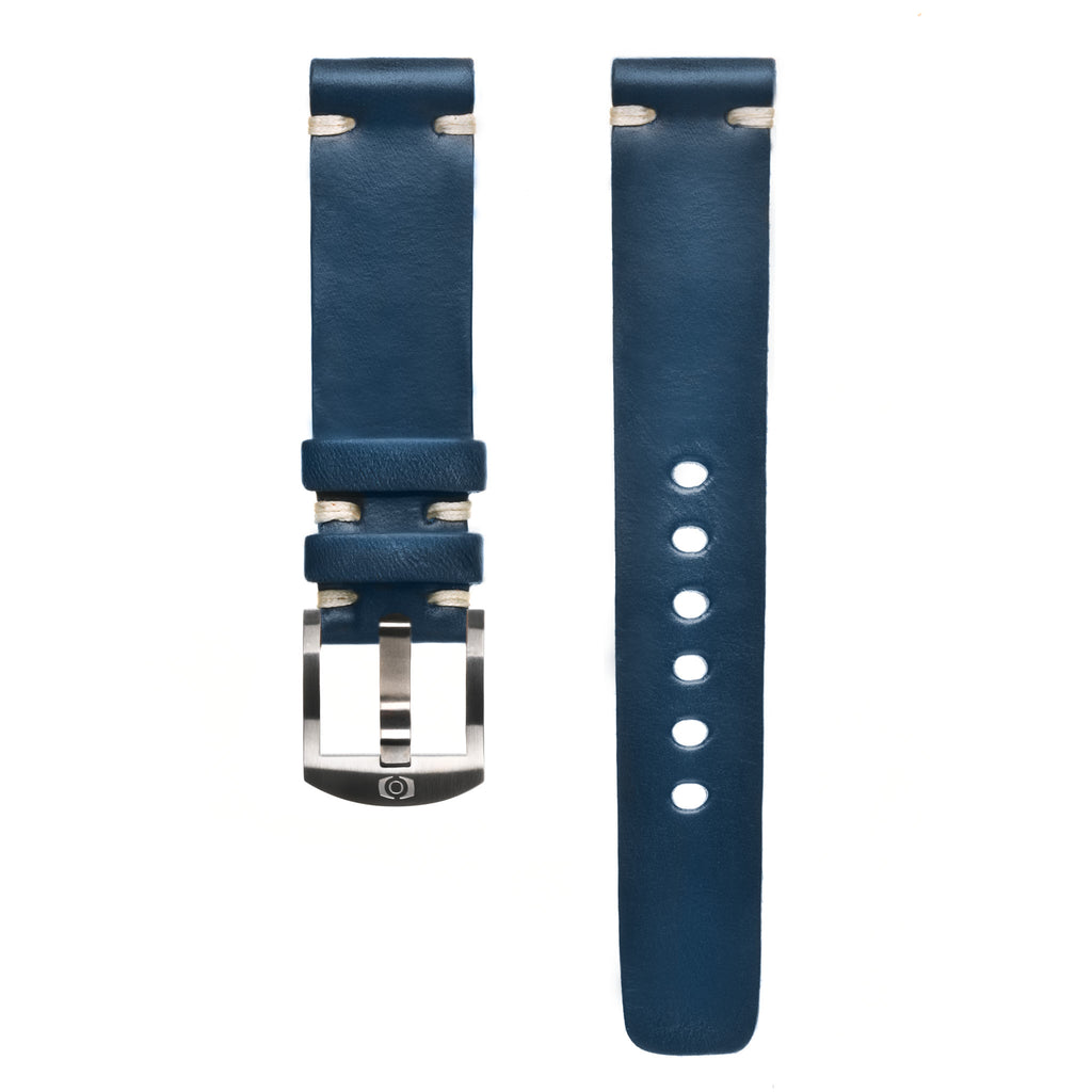 Navy Blue Leather Strap - 20mm