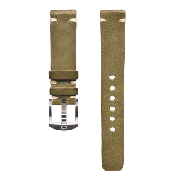 Sage Green Leather Watch Strap | 20mm | Oak & Oscar