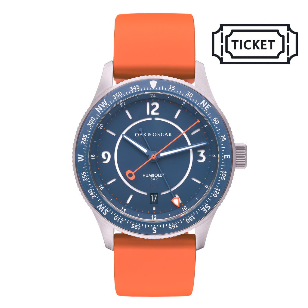 Oak & Oscar Humboldt SAR BWCA on orange rubber strap