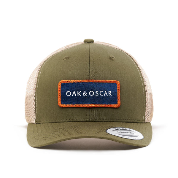 Oak & Oscar Logo Patch Hat - Moss with navy patch