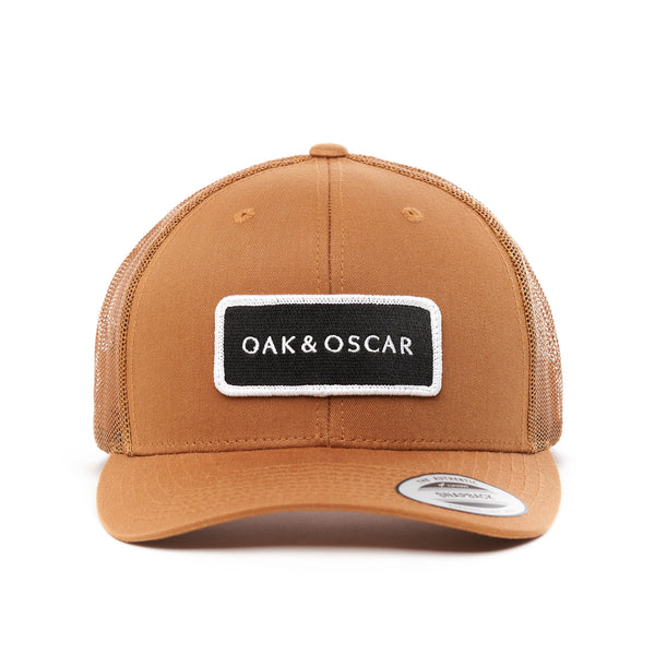Oak & Oscar Logo Patch Hat - Caramel with black patch