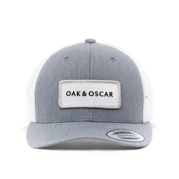 Oak & Oscar Logo Patch Hat - Heather grey with white patch