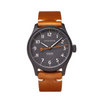 The Olsmsted Matte watch with a leather band